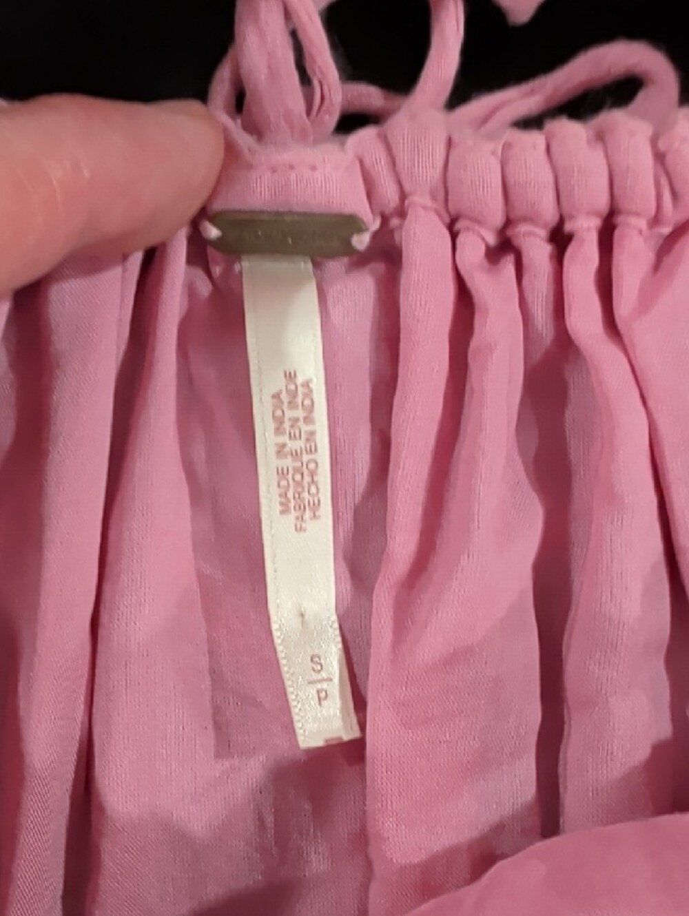 Free People Pink Puff Sleeve Peasant Blouse - Picture 2 of 3